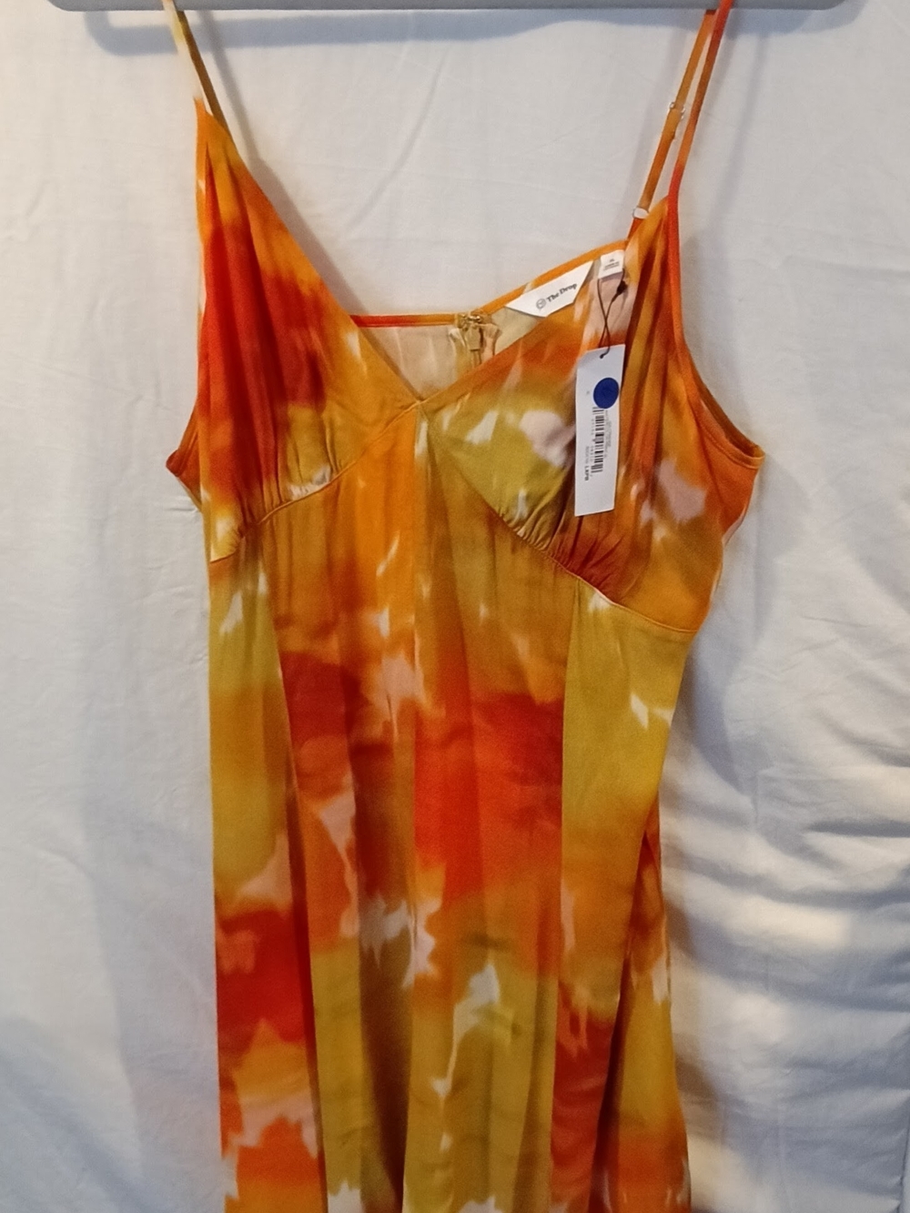 Slip Dress Sundress in Orange Tie-Dye